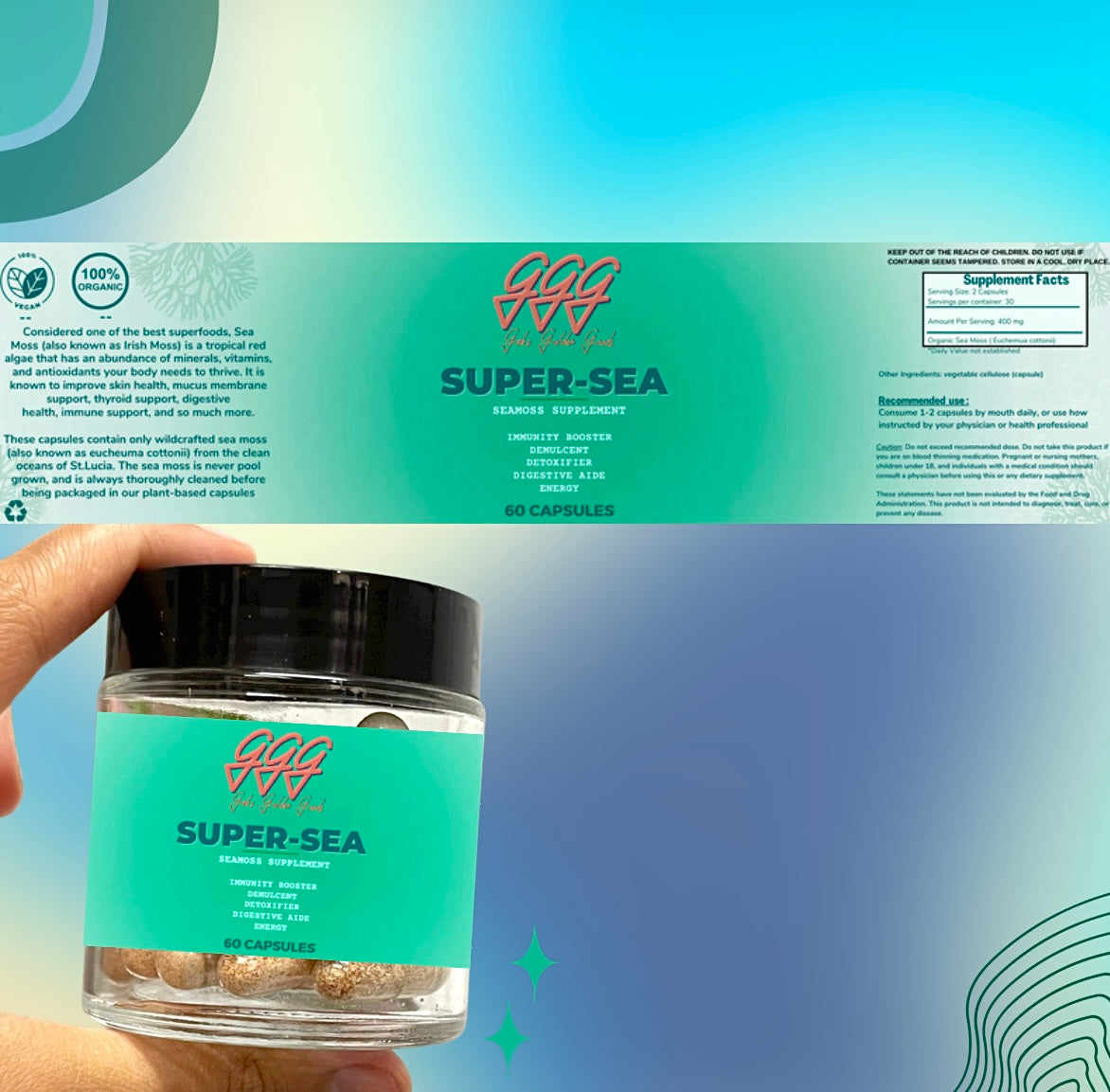 Super-Sea: Wildcrafted Sea Moss Capsules